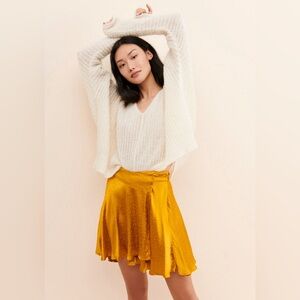 Free People Gold Starstruck Mini-skirt